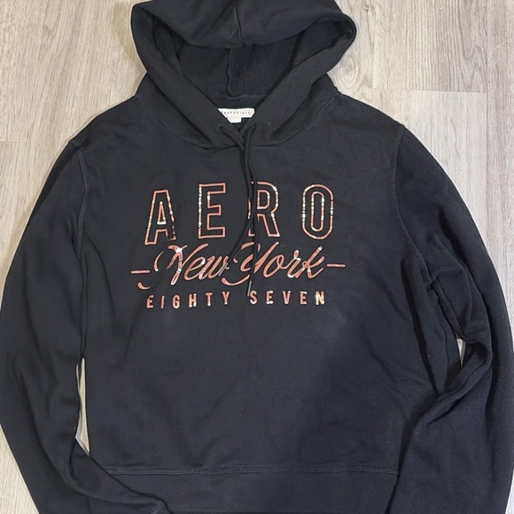 Aeropostale Tops - Aeropostale Black Hoodie Graphic 1479
